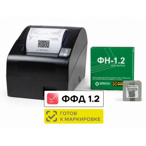 ККТ АТОЛ FPrint-22ПТК. Черный. с ФН 1.2 15 мес. USB. RS-232. Ethernet. 5.0