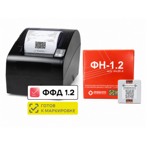 ККТ АТОЛ FPrint-22ПТК. Черный. с ФН 1.2 36 мес. USB. RS-232. Ethernet. 5.0