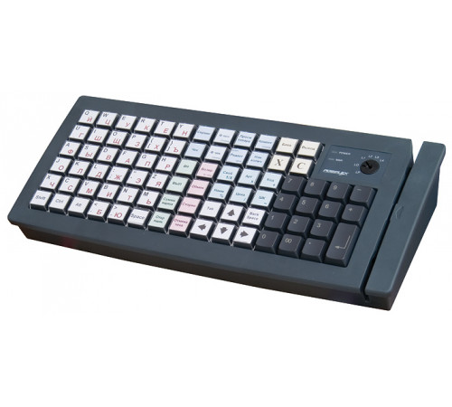 Программируемая клавиатура Posiflex KB-6600U-B черная c ридером магнитных карт на 1-3 дорожки