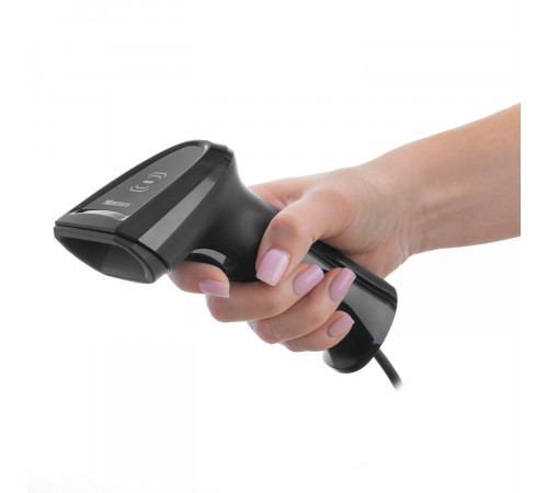 Проводной сканер штрих-кода MERTECH NS031 Ai 2Core P2D USB, USB эмуляция RS232 черный, 2м кабель