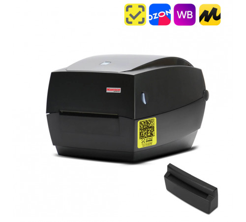 Комплект: термотрансферный принтер этикеток MERTECH TLP100 TERRA NOVA с отрезчиком (Ethernet, RS232, USB) black