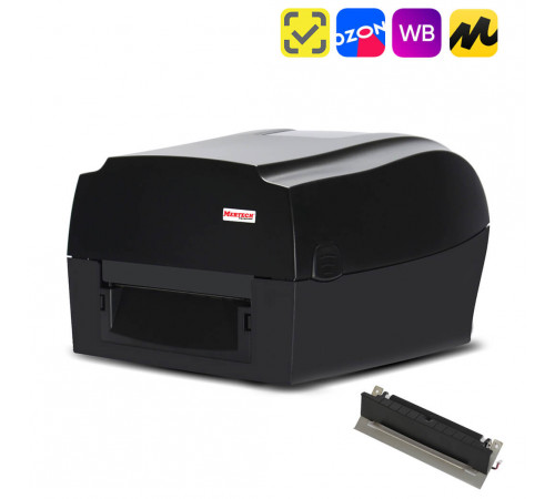 Комплект: термотрансферный принтер этикеток MERTECH TLP300 TERRA NOVA с отделителем (Ethernet, RS232, USB) black