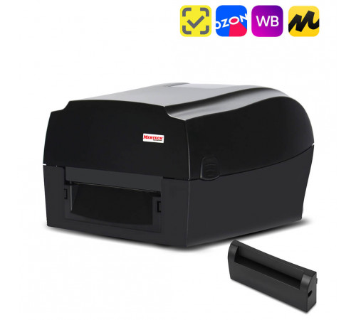 Комплект: термотрансферный принтер этикеток MERTECH TLP300 TERRA NOVA с отрезчиком (Ethernet, RS232, USB) black
