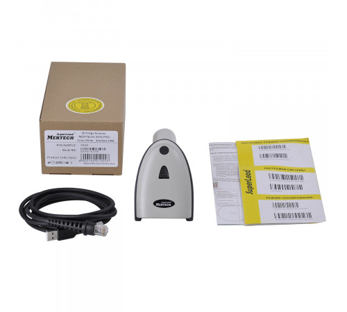 Проводной сканер штрих-кода MERTECH 2210 SUPERLEAD P2D USB White 3 m cable