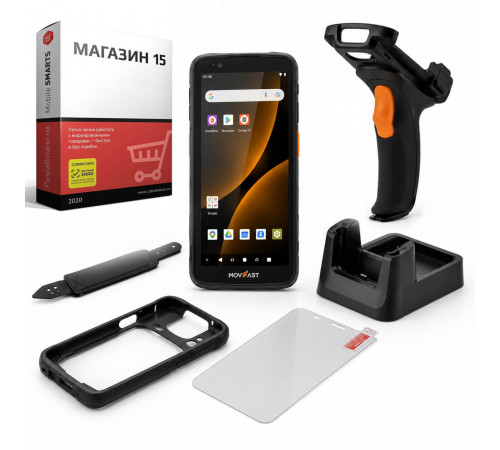 Комплект для маркировки ТСД MERTECH MovFast S55, арт. 10004 + ПО Клеверенс Магазин 15